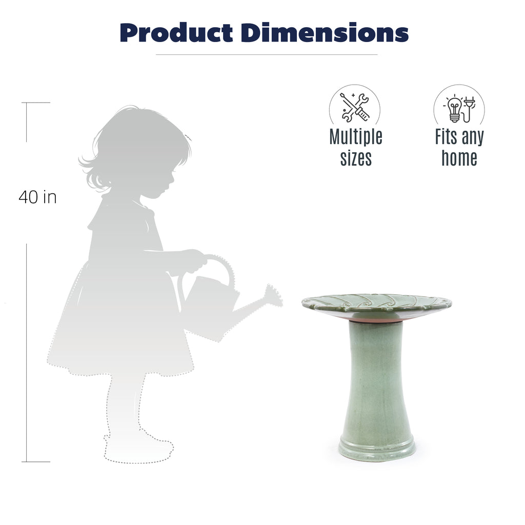 Handmade Glazed Ceramic Bird Bath