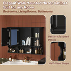 41 Inch Mirror Medicine Cabinet with Open Shelves