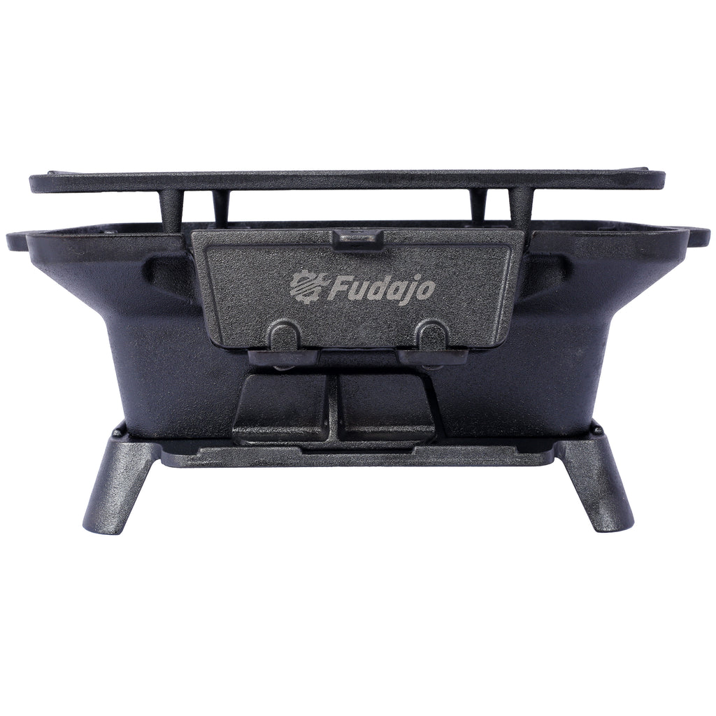 Oval Cast Iron Grill - Portable Outdoor Cooking