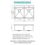 Topmount Drop in Kitchen Sink - Double Bowl (50/50)