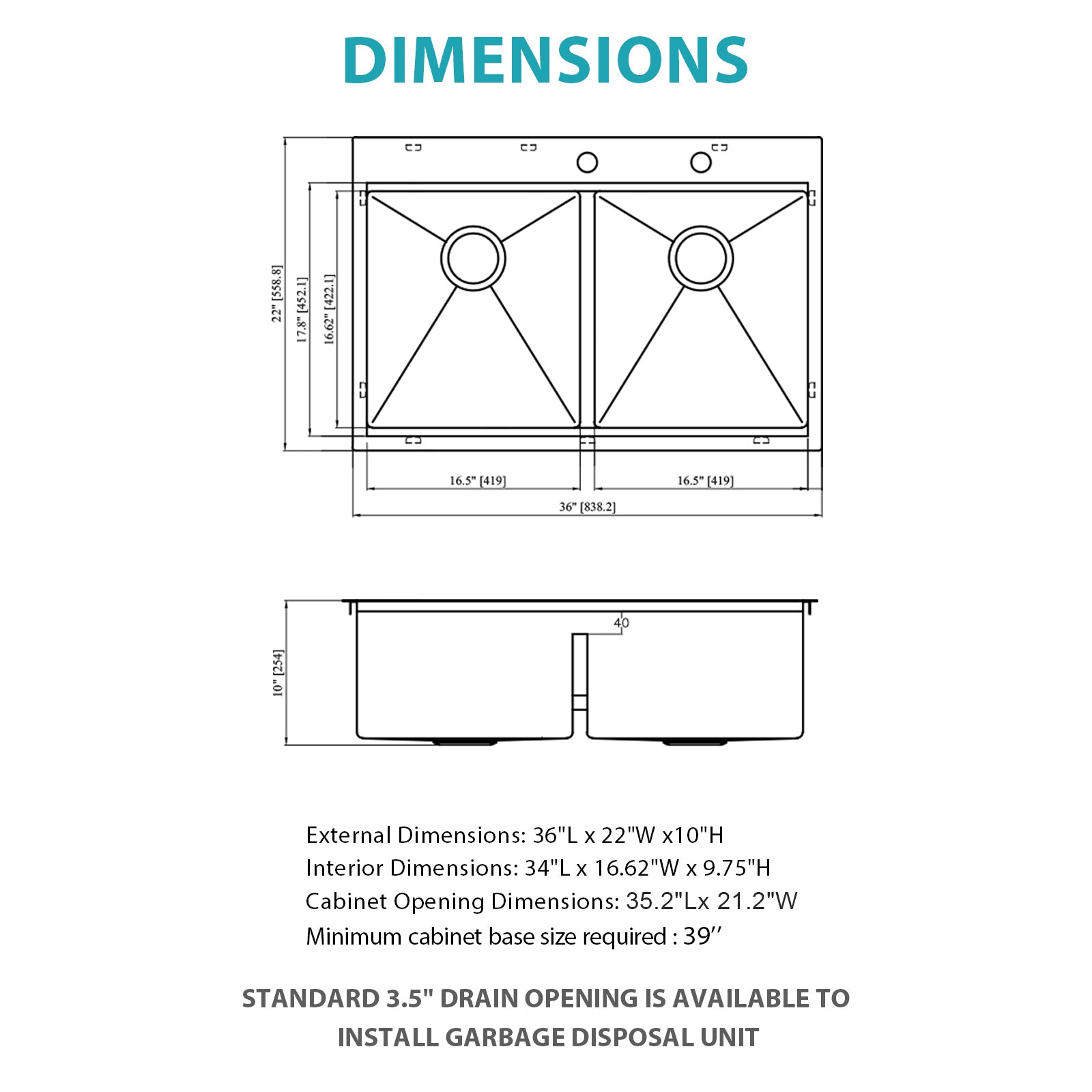 Topmount Drop in Kitchen Sink - Double Bowl (50/50)