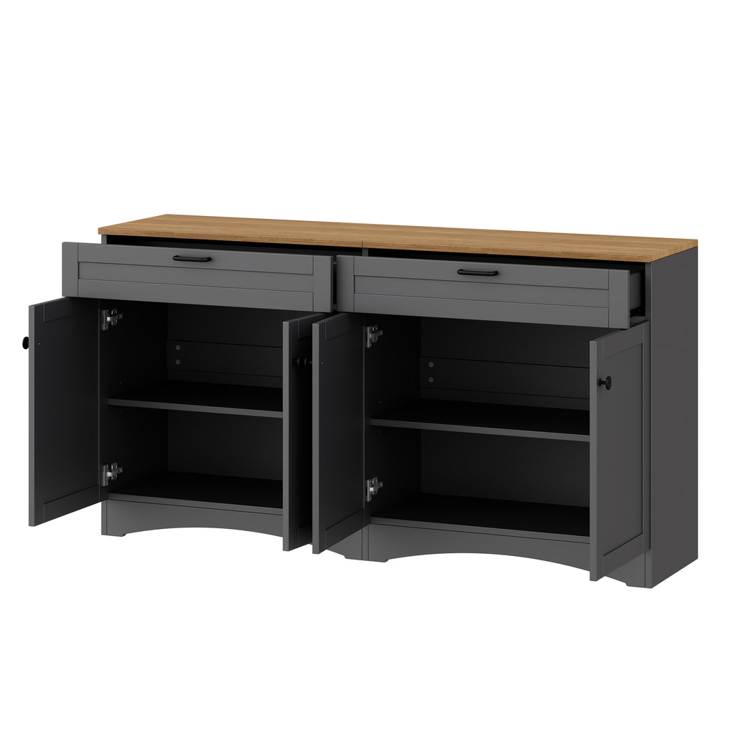 Farmhouse TV Stand with 2 Drawers for TVs Up to 70"