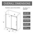 60" W x 72" H Frameless Shower Door