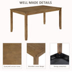 Oak Finish 6-Piece Dining Table Set
