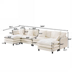 140.9-Inch U-Shaped Modular Sectional Sofa
