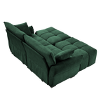 2 Seater Sofa Set with 2 Ottomans and Throw Pillows