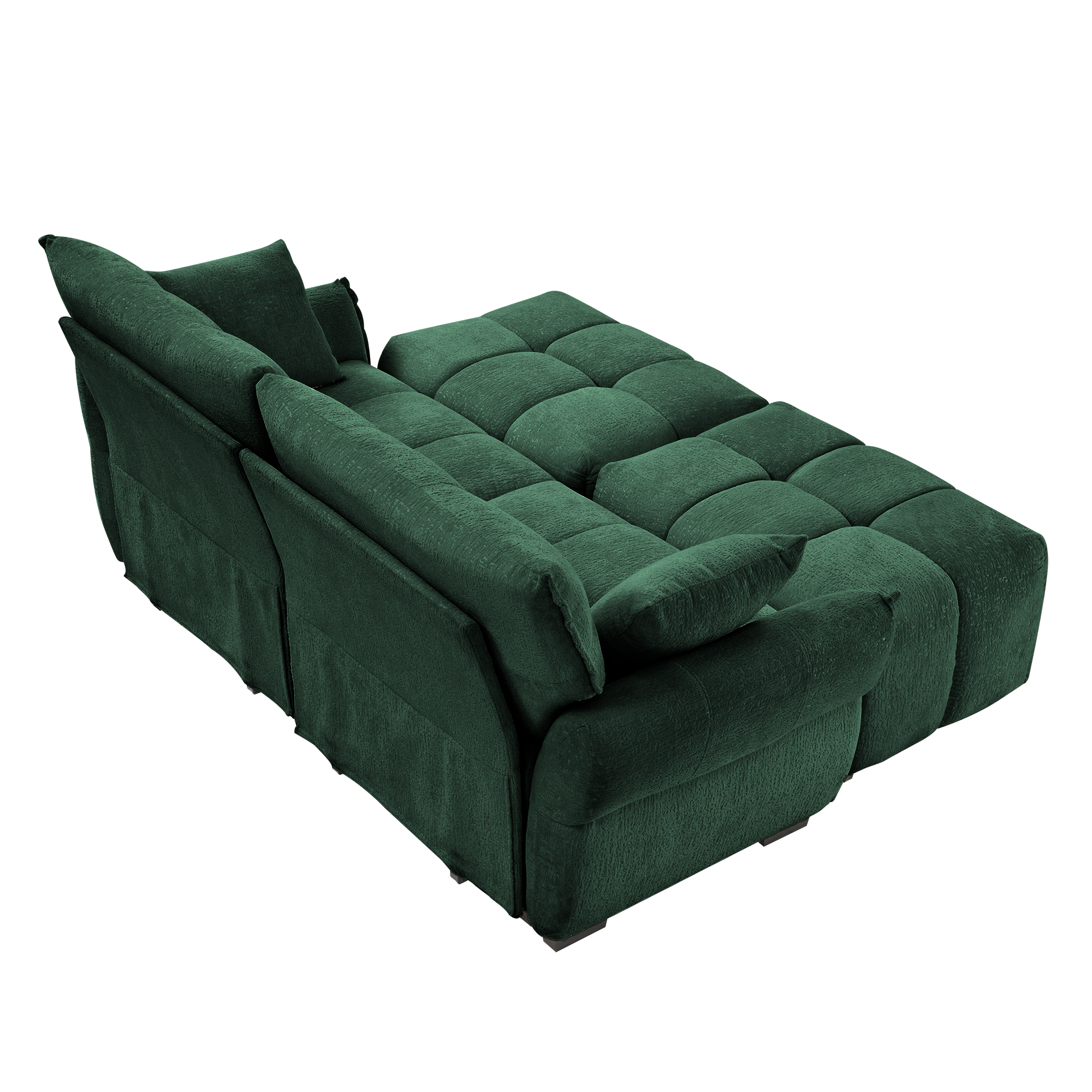 2 Seater Sofa Set with 2 Ottomans and Throw Pillows