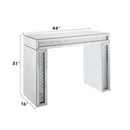 Nysa Mirrored & Faux Crystals Vanity Desk