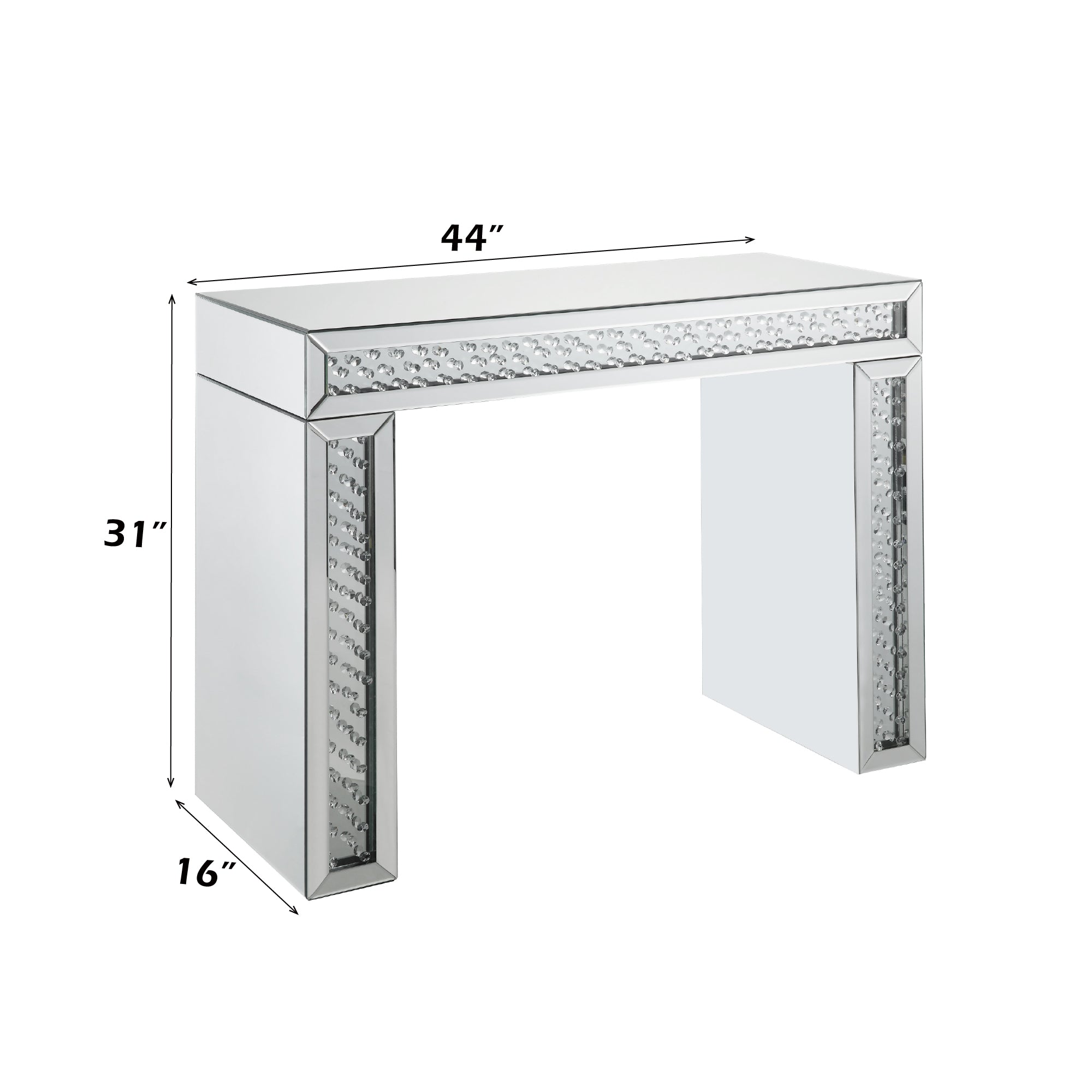 Nysa Mirrored & Faux Crystals Vanity Desk