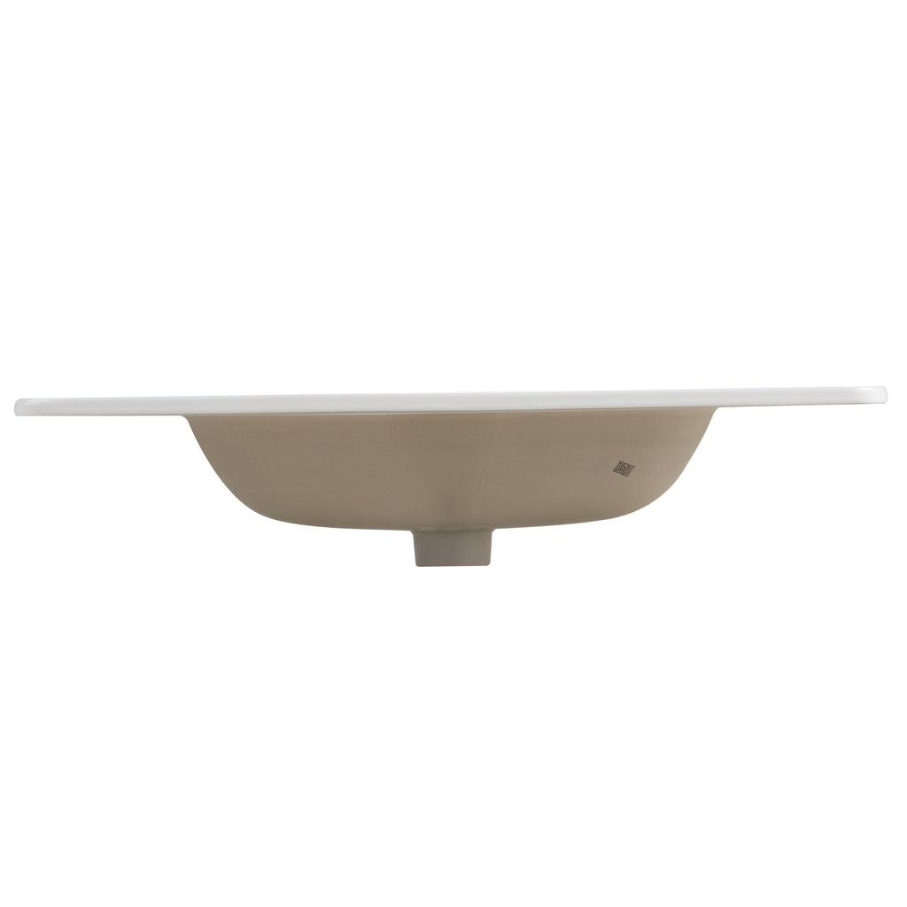 Glossy White Ceramic Integrated Basin