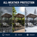 8x5ft Galvanized Steel Carport with Sloped PC Roof