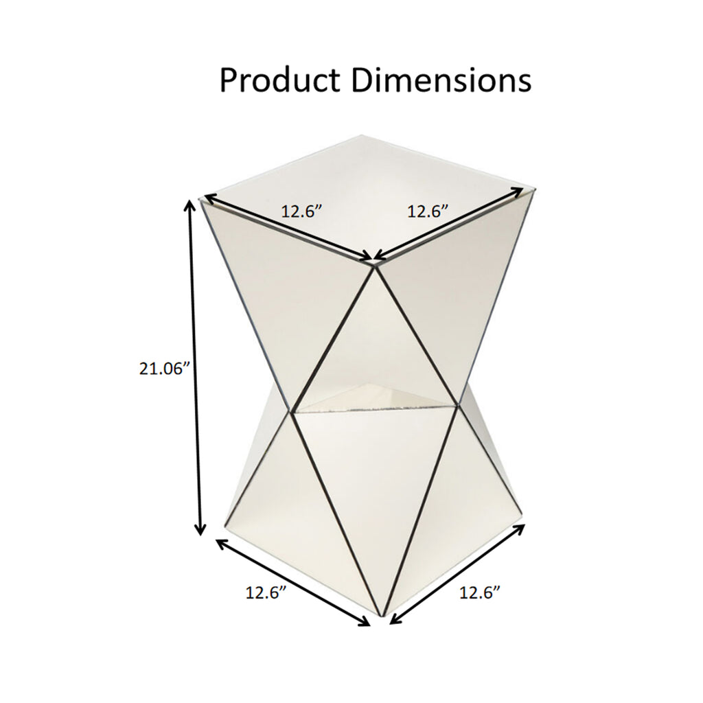 Champagne Mirrored Geometric Side Table