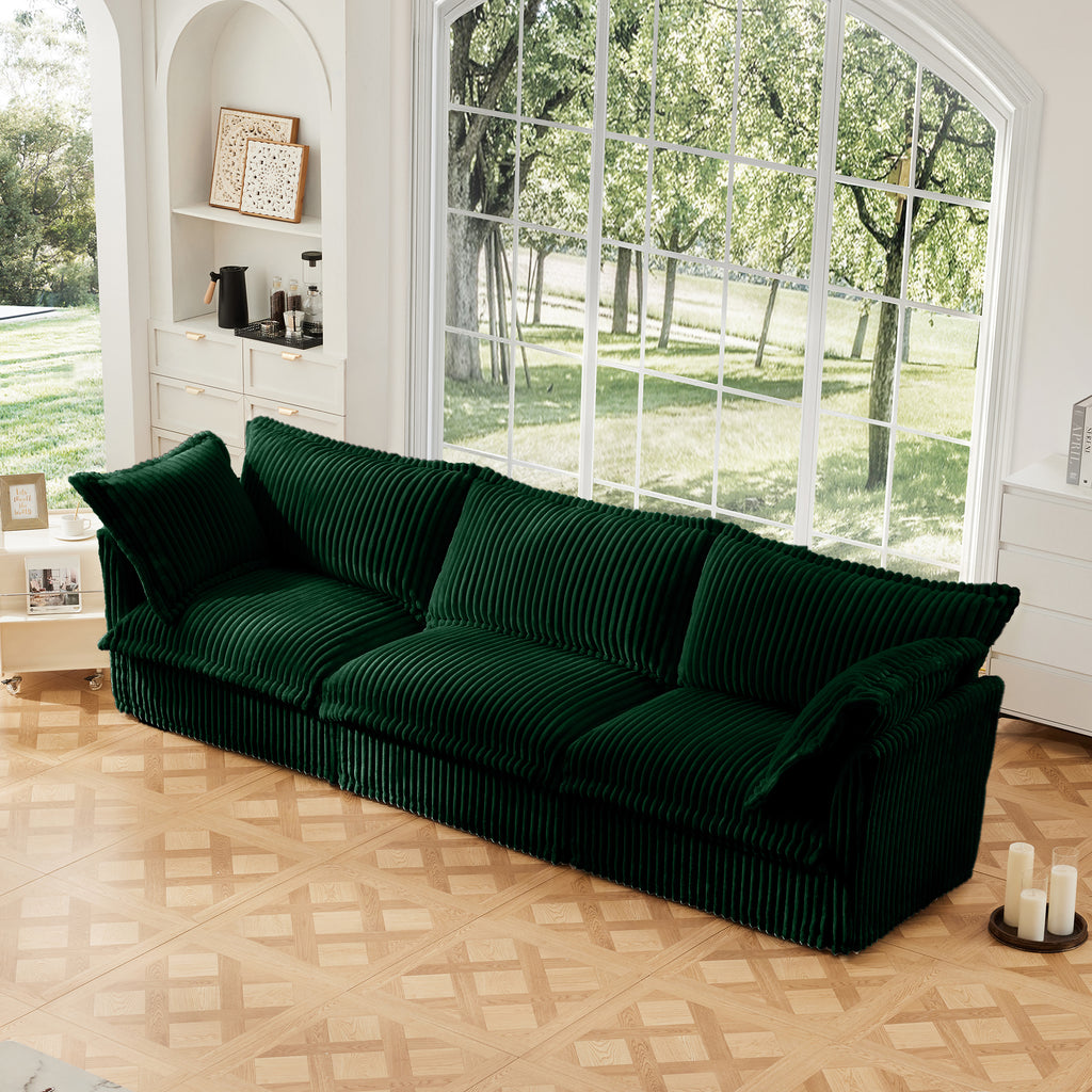 Modern 3 Seater Slipcovered Sofa Couch