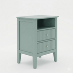 18" Green Fluted Nightstand