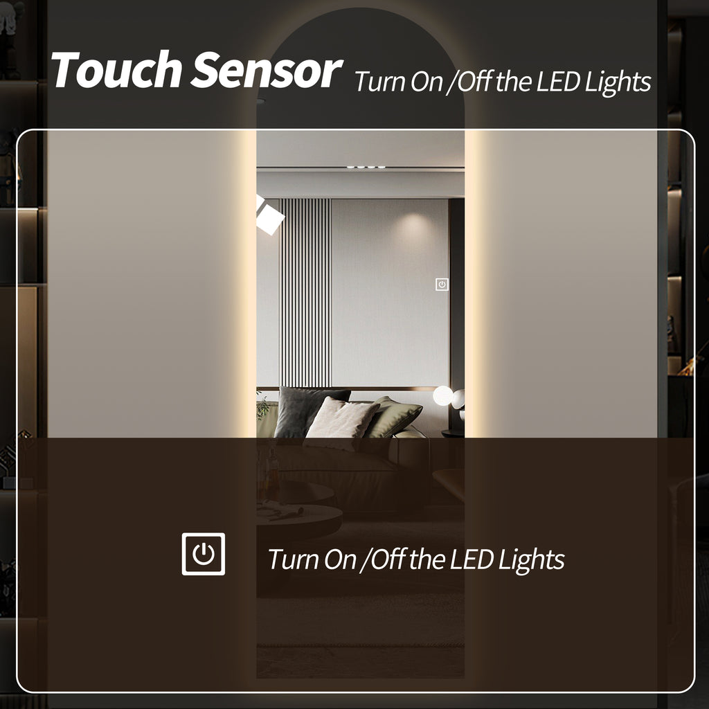 65" x 21" LED Full Length Wall Mirror