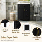 24-Inch Bathroom Vanity with Ceramic Sink