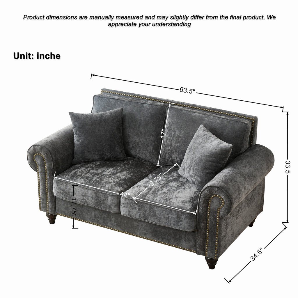 Modern 3+2 Seater Sofa with Rolled Arms