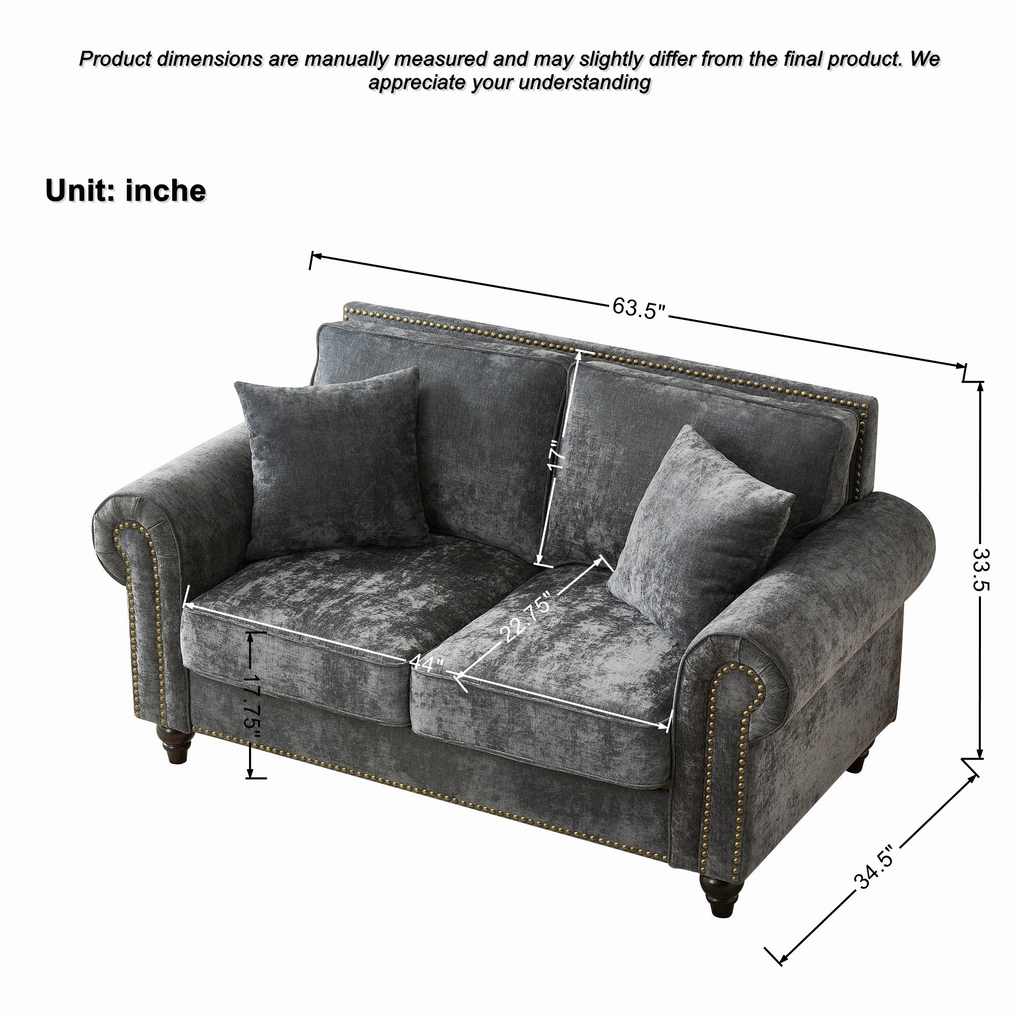 Modern 3+2 Seater Sofa with Rolled Arms