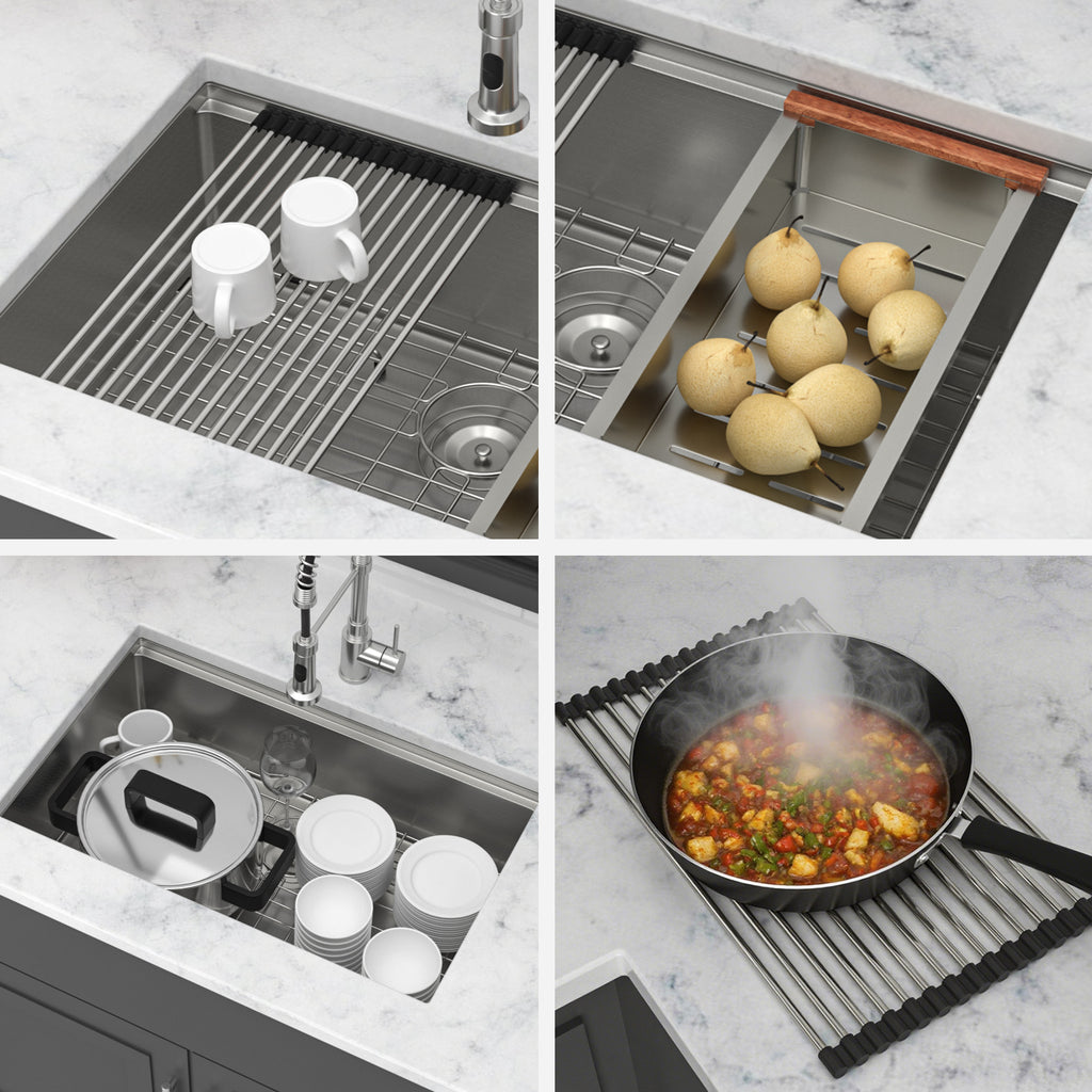 30" Undermount Kitchen Sink - 16 Gauge Stainless Steel Workstation