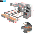 Twin Over Twin Bunk Bed with Drawers and Storage