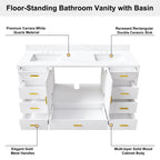 60" Solid Wood Bathroom Vanity with 2 Sinks
