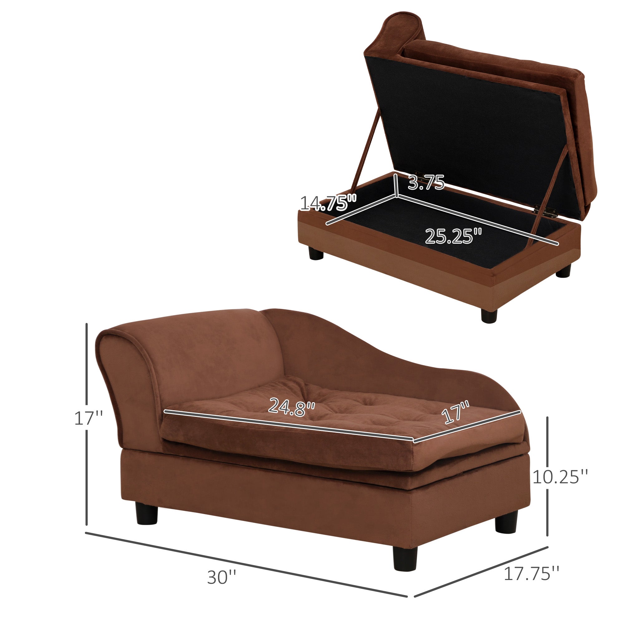 PawHut Luxury Fancy Dog Bed for Small Dogs