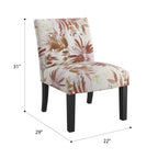 Red Floral Accent Chairs, Set of Two