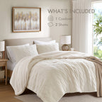 2 Pieces Twin Cable Knit Chenille Comforter Set