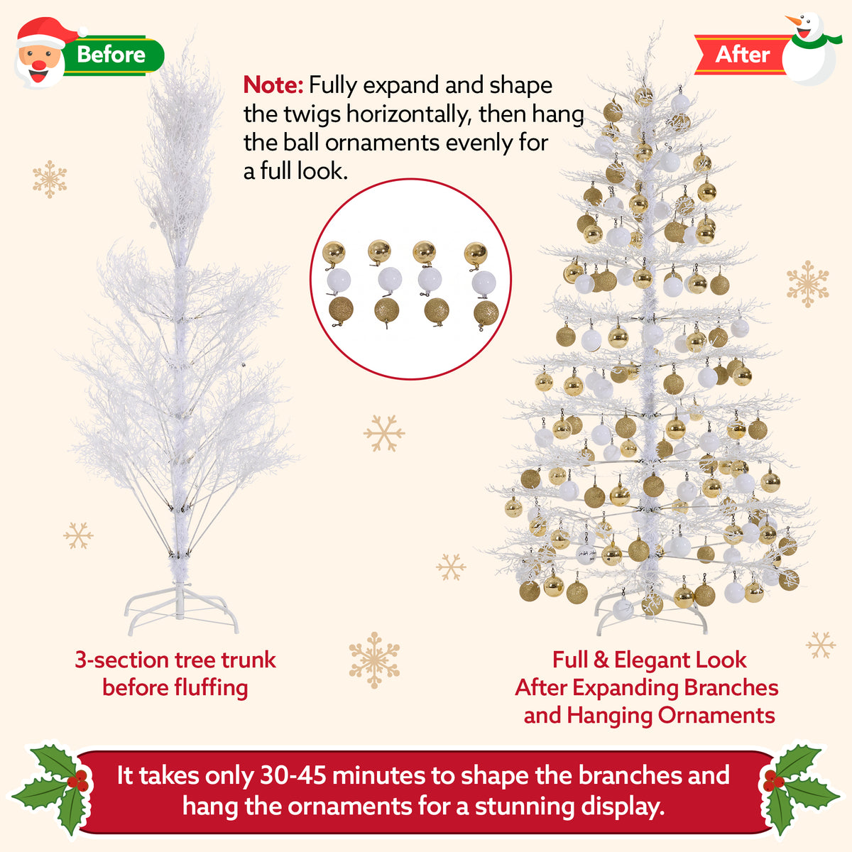 6FT Pre-lit Aspen Fir Artificial Christmas Tree