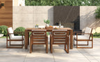TREXM Patio Table and Chairs Set, Outdoor Dining Set for 6