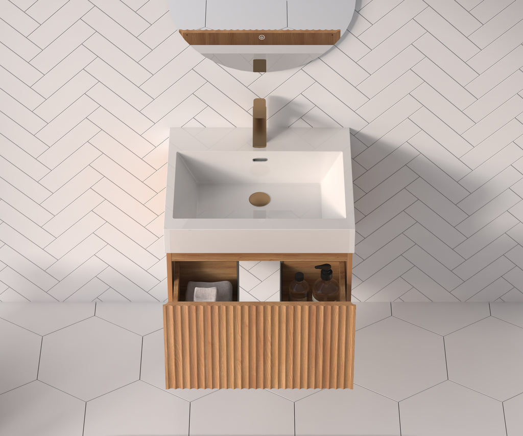 24" Bathroom Vanity with Sink - Modern Minimalist Design
