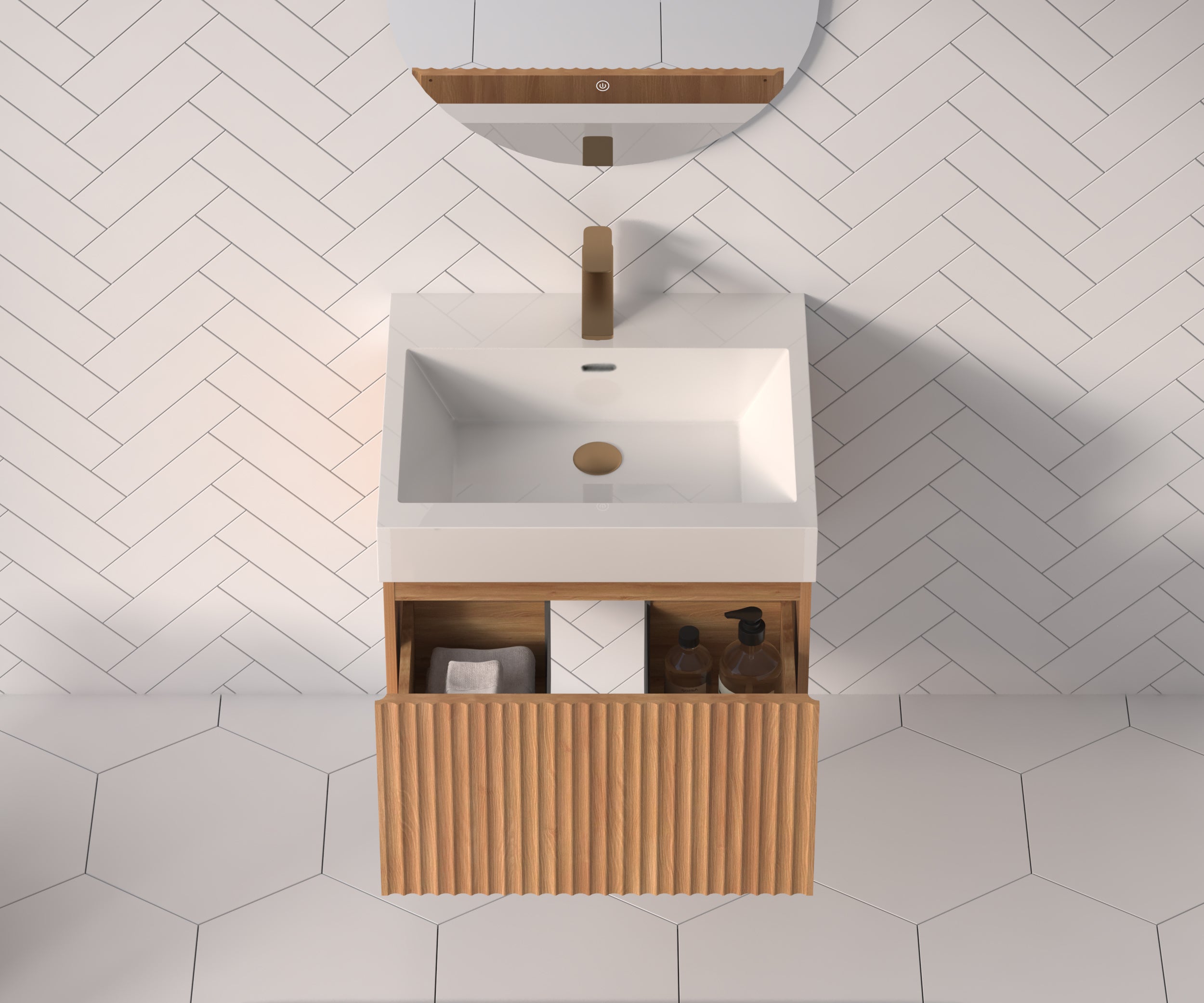 24" Bathroom Vanity with Sink - Modern Minimalist Design