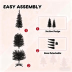 Slim Xmas Tree with Realistic Branch Tips and Plastic Stand