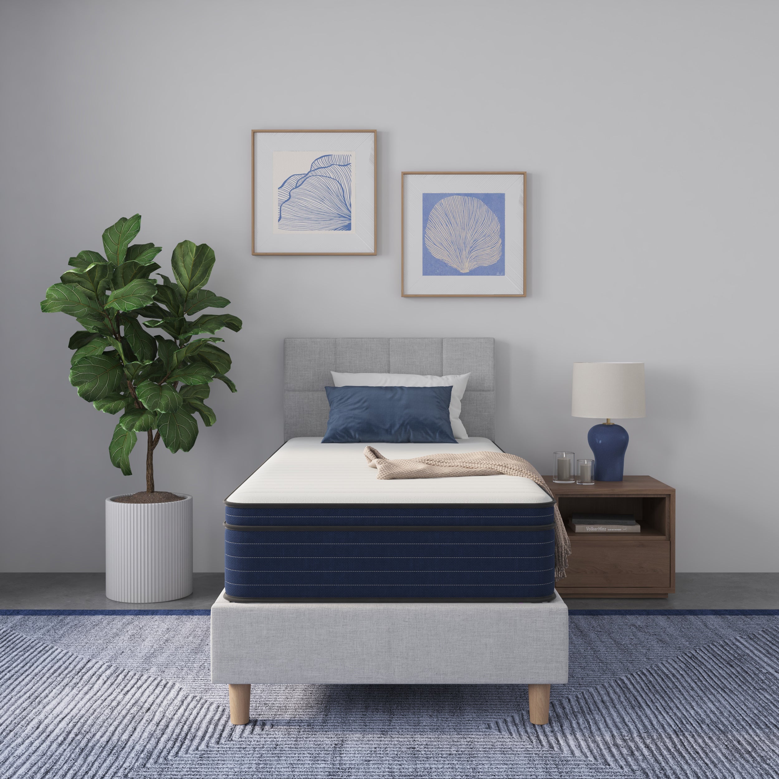 12 Inch Twin Size Medium Firm Euro Top Hybrid Mattress