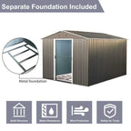 8x10ft Outdoor Metal Storage Shed