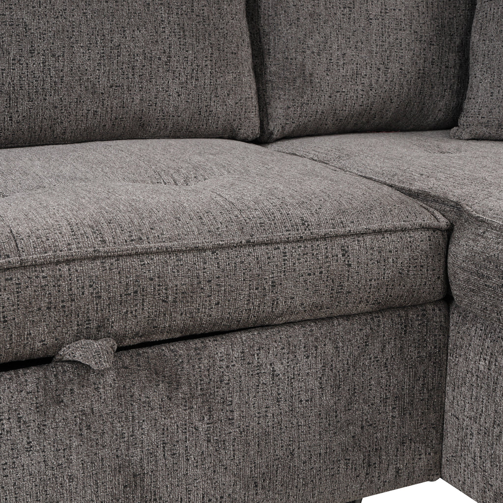 104.5" Modern L-Shape 3 Seat Reversible Sectional Couch