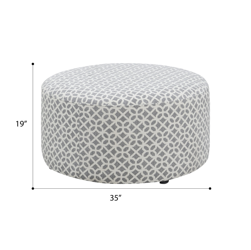 Gray Round Ottoman
