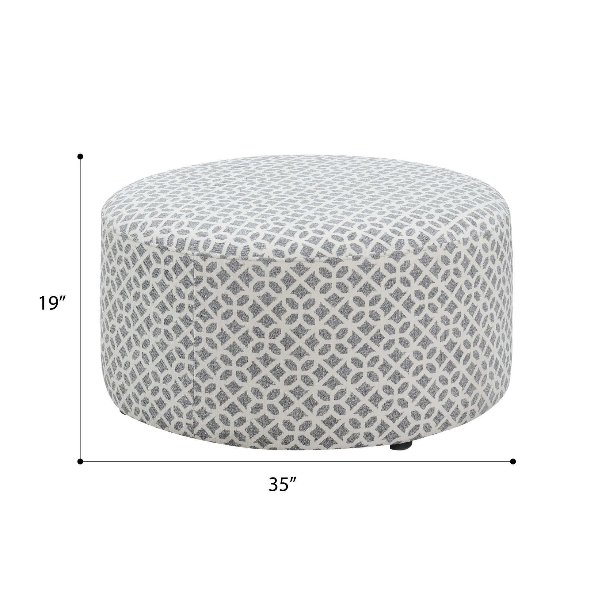 Gray Round Ottoman