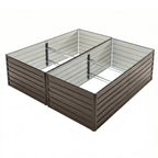 8x4x2 FT Woodgrain Galvanized Raised Garden Bed Set