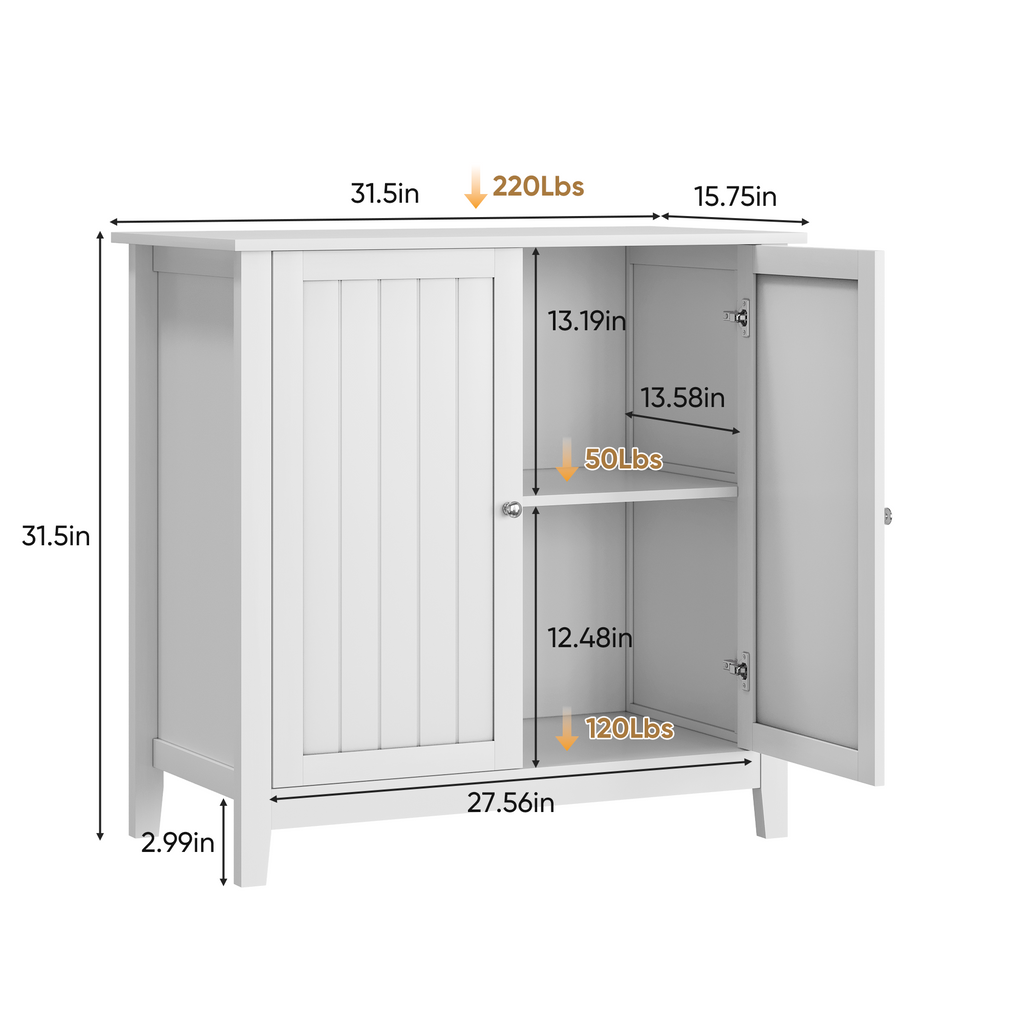 White Double Door Storage Cabinet