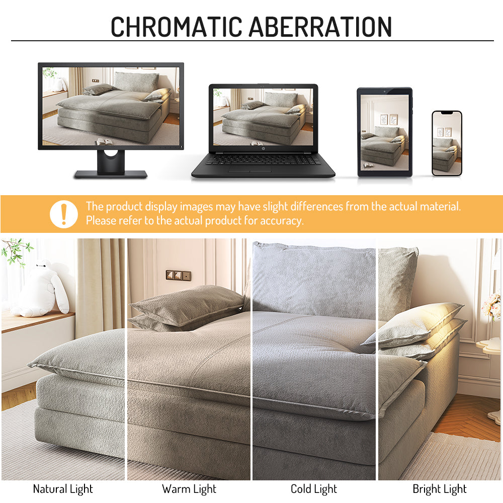 Modern Oversized Double Chaise Lounge Chair