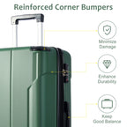 Expandable 24-Inch Hardshell Luggage in Green