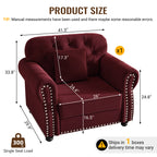41.3" Upholstered Velvet Sofa with Nailhead Trim