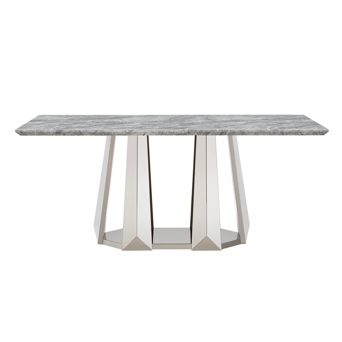 Modern Faux Marble Dining Table for 6