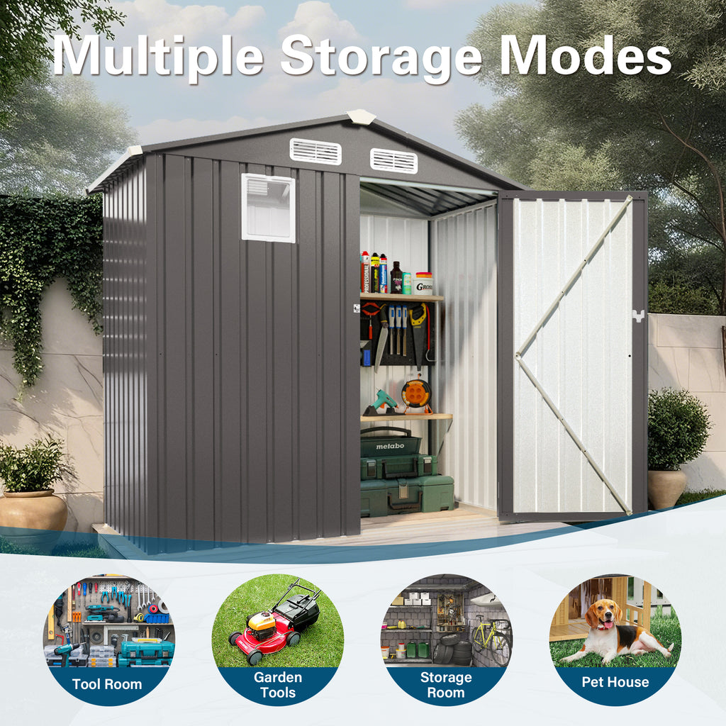 6X 3.6FT Metal Outdoor Storage Shed