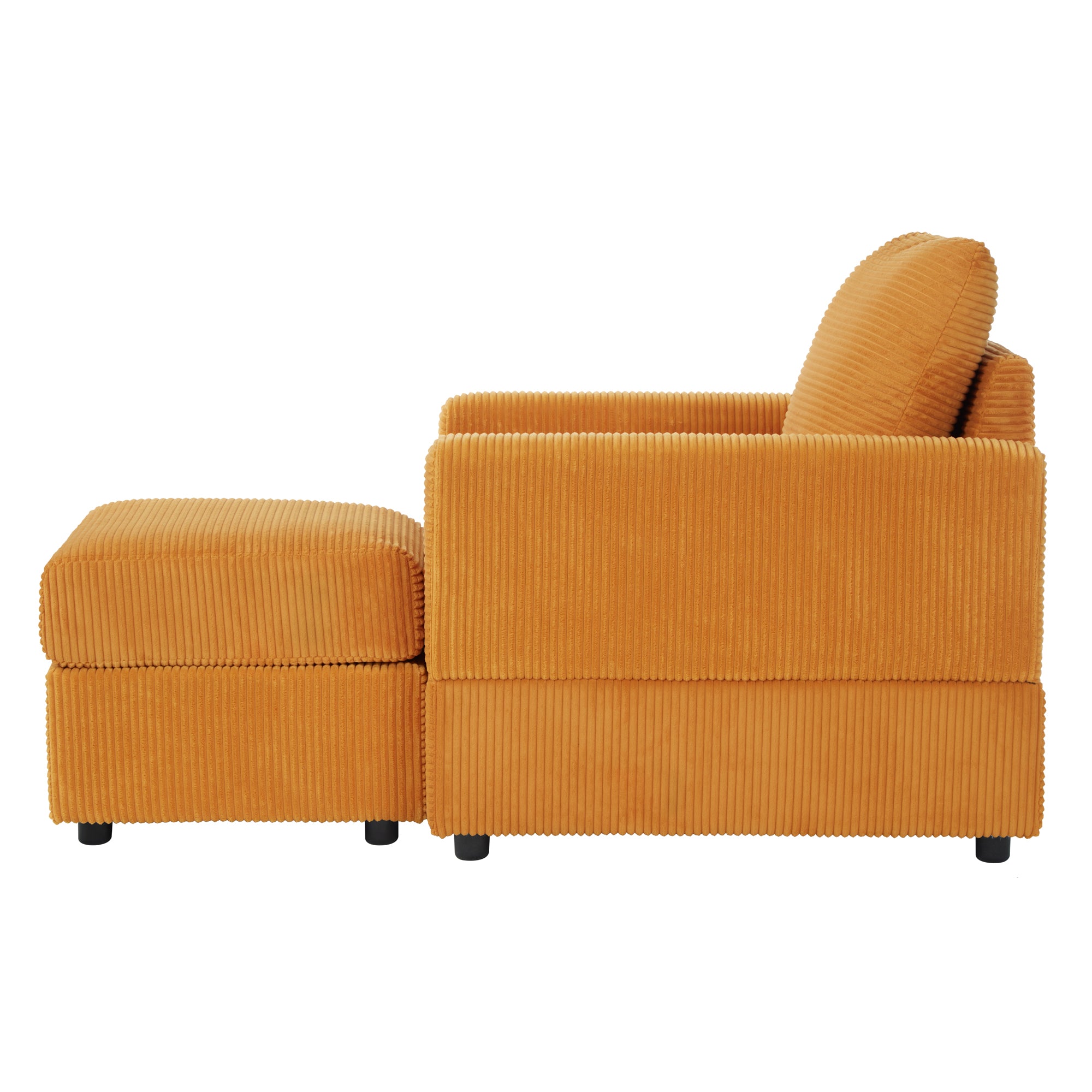Classic Corduroy Chaise Lounge, Comfy Sofa Chaise Couch Chair