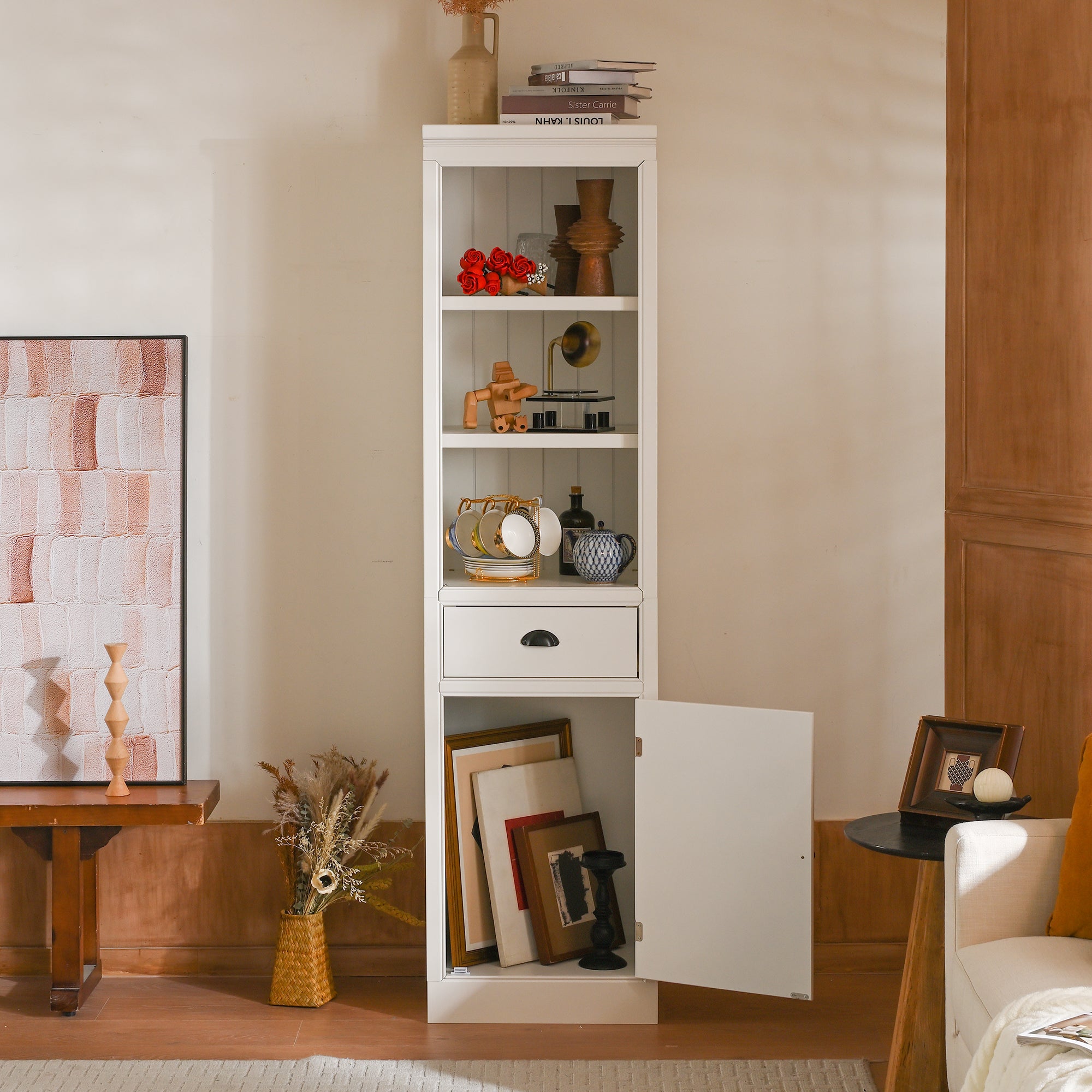 75'' Freestanding Display Bookshelf with Storage & Cabinet
