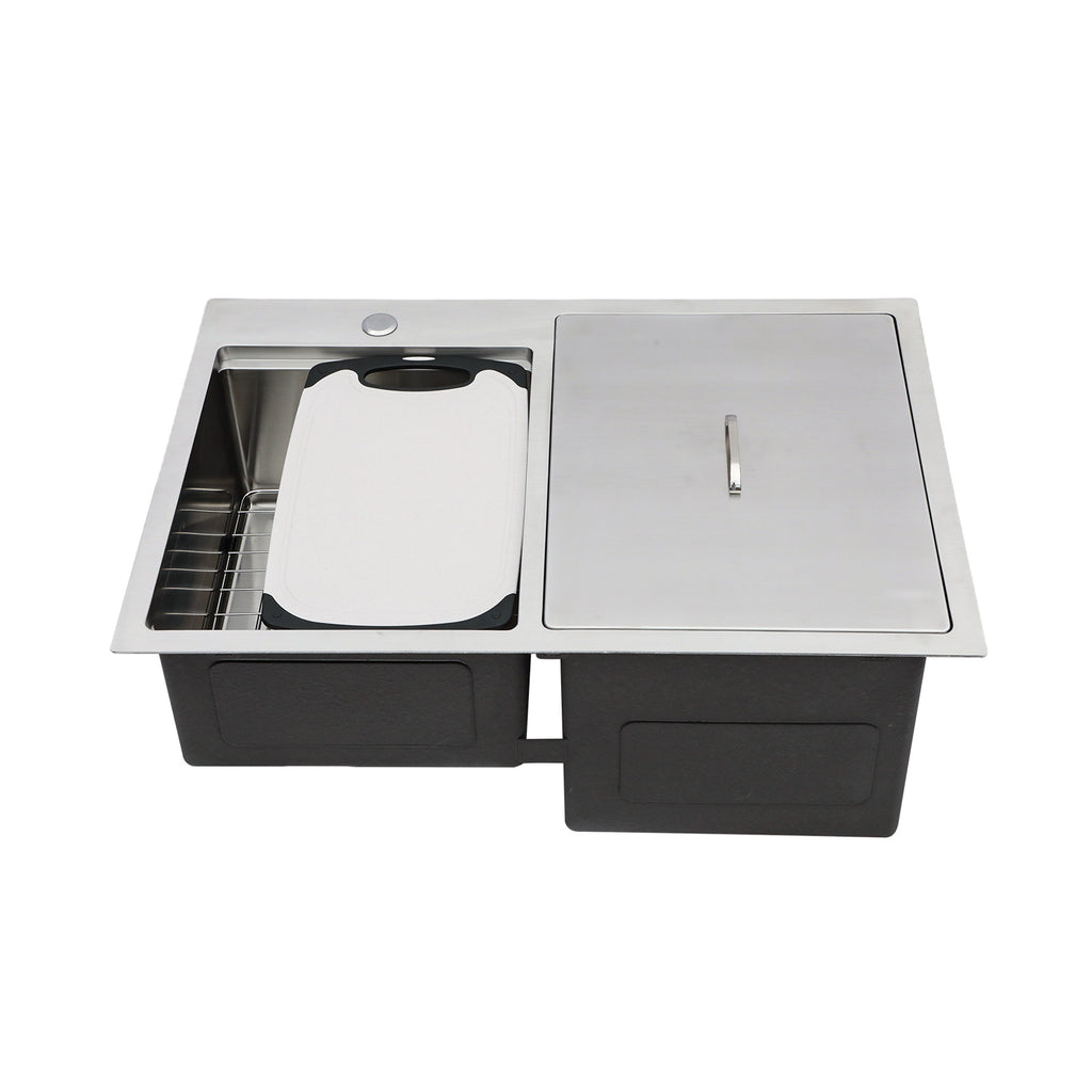 Outdoor Double Bowl Drop-In Stainless Steel Sink with Workstation