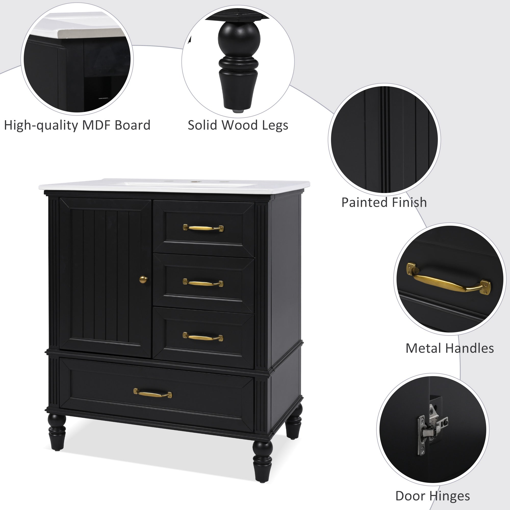 30" Bathroom Vanity with Sink