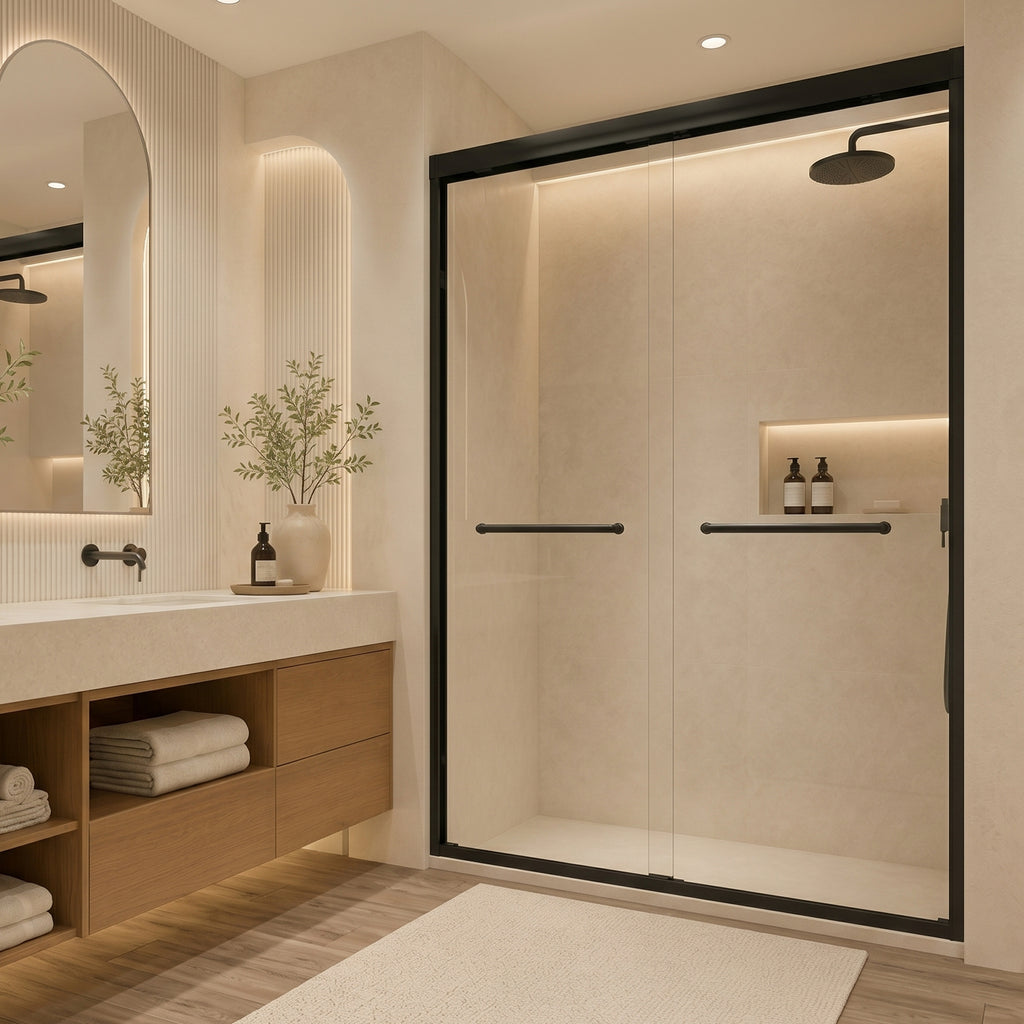 Tempered Glass Double Sliding Shower Door